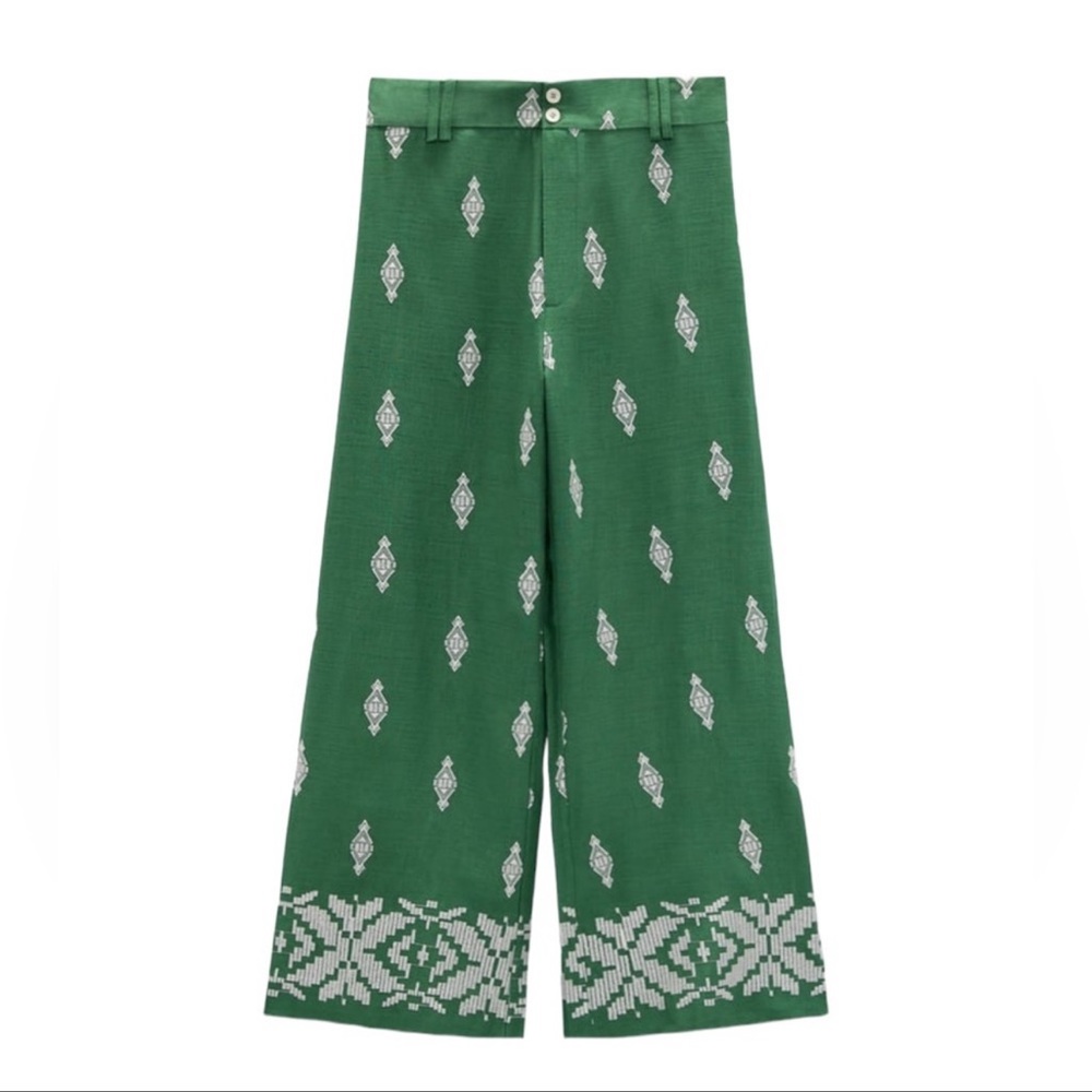 Zara linen printed pants- perfect for the spring!